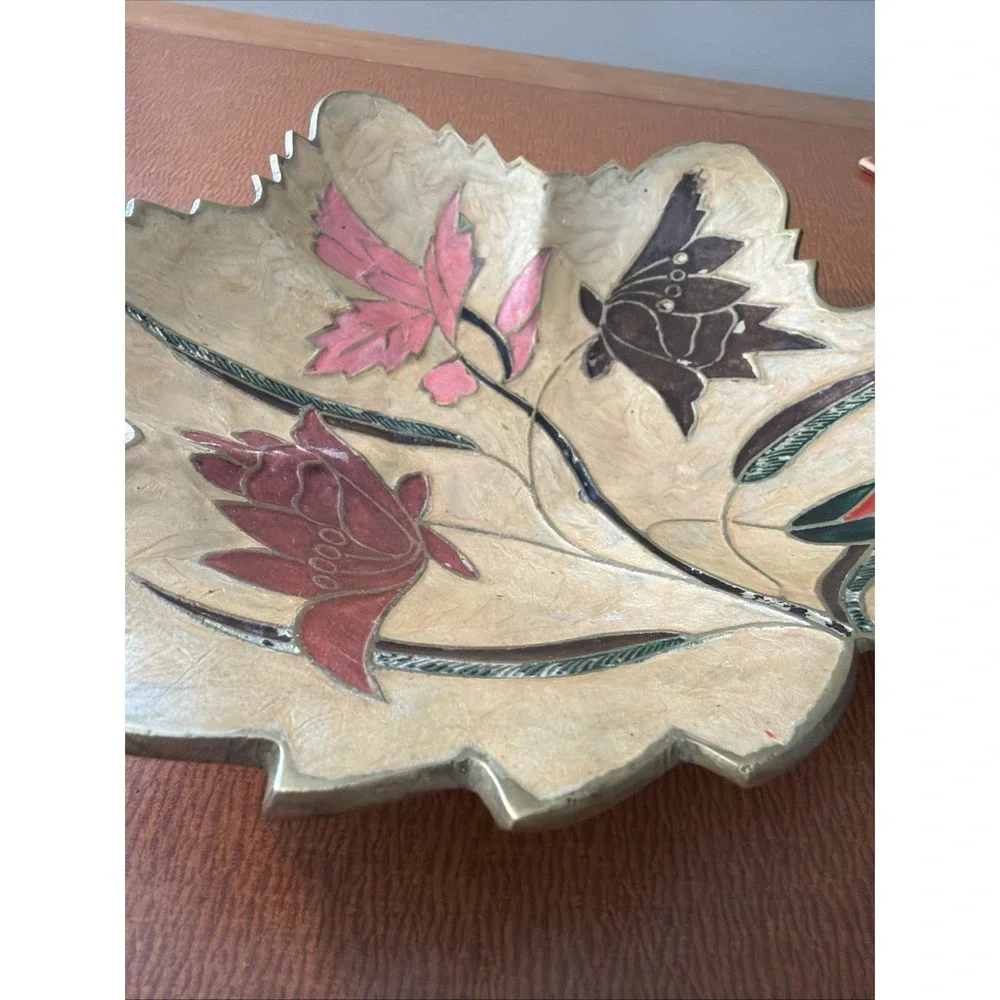 Vtg Brass/Cloisonne 9